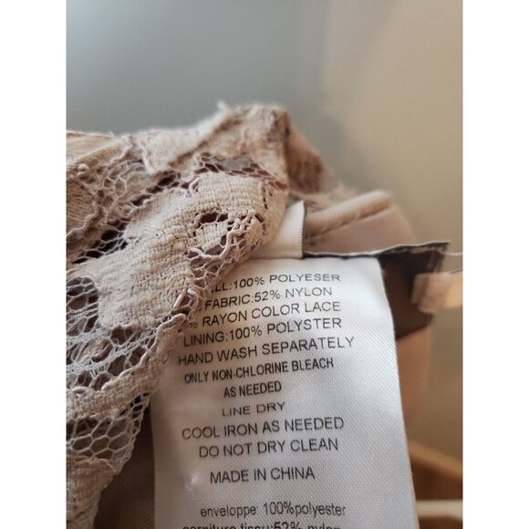 David's Bridal Women's 14 Formal Dress Long Maxi Sleeveless Pink Floral Lace - Picture 6 of 6